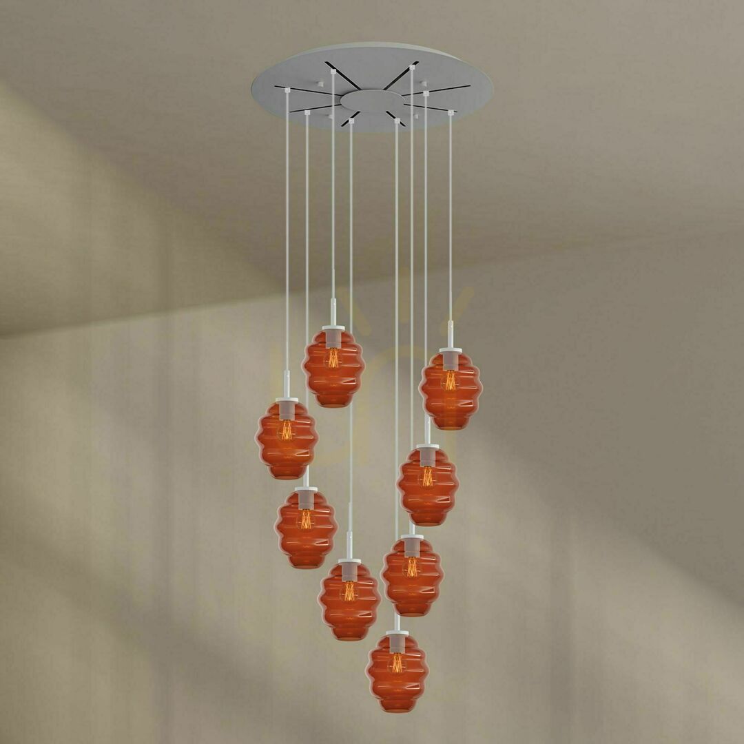 Check s.luce Echos 8-flammige Glas-Pendelleuchte Ø 80 cm transparent s.luce Echos 8-flammige Glas-Pendelleuchte Ø 80 cm transparent