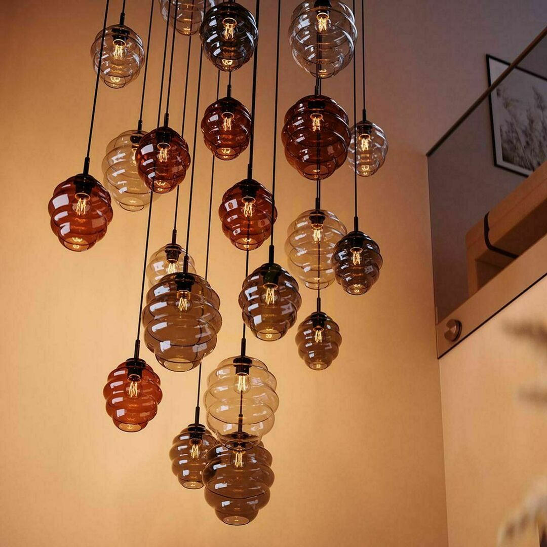 Check s.luce Echos 8-flammiger Glas-Kronleuchter weiß 80 cm minimalistisch s.luce Echos 8-flammiger Glas-Kronleuchter weiß 80 cm minimalistisch