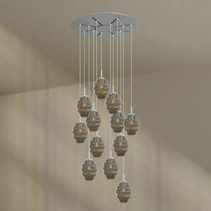 s.luce Echos 12-arm gallery chandelier, glass, transparent, Ø 80 cm 6 s.luce Echos 12-arm gallery chandelier, glass, transparent, Ø 80 cm small 6