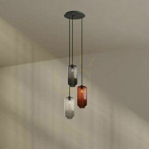 s.luce Velo 3-Light White Glass Pendant Lamp Ø 40 cm small 5