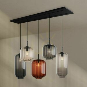 s.luce Velo White Glass 5-Light Dining Room Chandelier, 2-Tier, Ø 18/20/25 cm 6 s.luce Velo White Glass 5-Light Dining Room Chandelier, 2-Tier, Ø 18/20/25 cm small 6