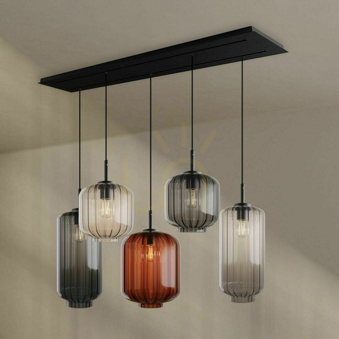 View s.luce Velo White Glass 5-Light Dining Room Chandelier, 2-Tier, Ø 18/20/25 cm s.luce Velo White Glass 5-Light Dining Room Chandelier, 2-Tier, Ø 18/20/25 cm
