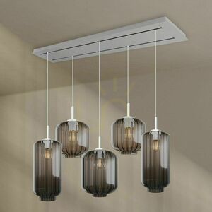 s.luce Velo White Glass 5-Light Dining Room Chandelier, 2-Tier, Ø 18/20/25 cm 9 s.luce Velo White Glass 5-Light Dining Room Chandelier, 2-Tier, Ø 18/20/25 cm small 9