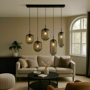 s.luce Velo White Glass 5-Light Dining Room Chandelier, 2-Tier, Ø 18/20/25 cm 0 s.luce Velo White Glass 5-Light Dining Room Chandelier, 2-Tier, Ø 18/20/25 cm small 0