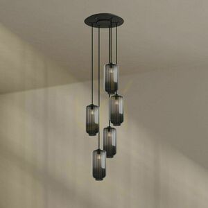 s.luce Velo 5-flammige Galerieleuchte Braun Glas Metall Ø 60 cm small 3