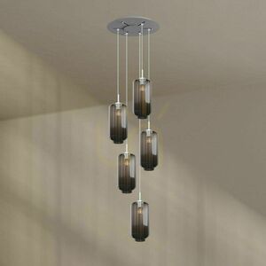 s.luce Velo 5-flammige Galerieleuchte Braun Glas Metall Ø 60 cm small 8