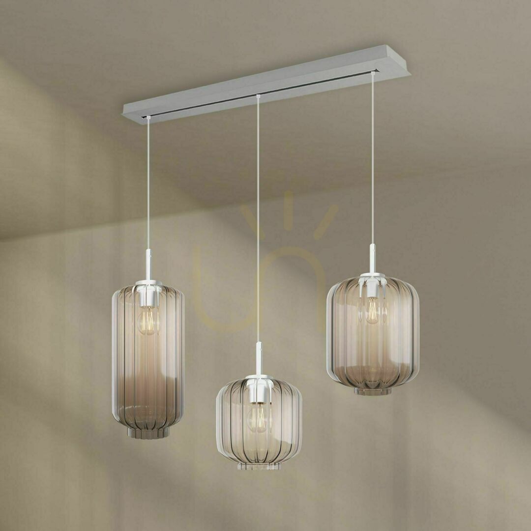 Display s.luce Velo 3-Light Glass Pendant Light for Dining Table, Ø 18/20/25 cm s.luce Velo 3-Light Glass Pendant Light for Dining Table, Ø 18/20/25 cm