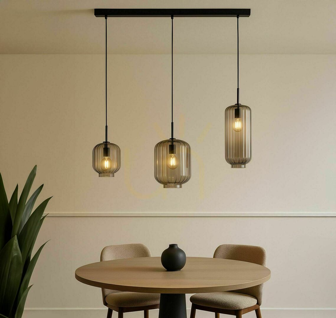 s.luce Velo 3-Light Dining Room Pendant Light, Multicolor, Ø 18/20/25 cm