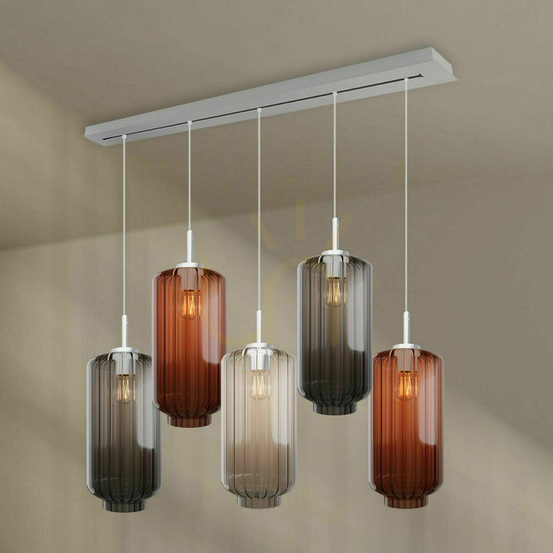 Check s.luce Velo 5-light black glass chandelier dining room modern Ø18 cm s.luce Velo 5-light black glass chandelier dining room modern Ø18 cm