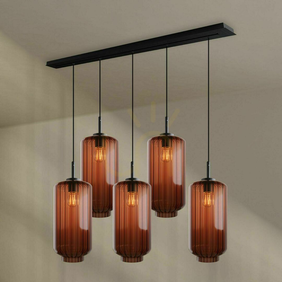 View s.luce Velo 5-light white glass chandelier 160 cm s.luce Velo 5-light white glass chandelier 160 cm