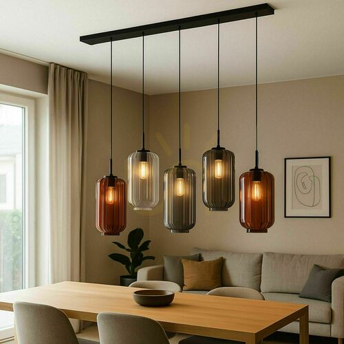 Check s.luce Velo 5-light white glass chandelier 160 cm