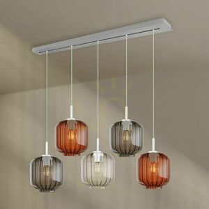 s.luce Velo 5-light chandelier black glass metal Ø20 cm small 13