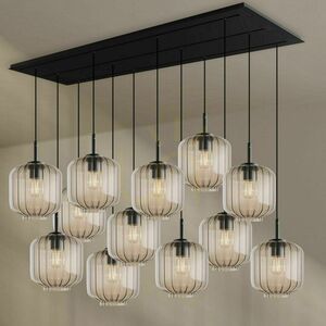 s.luce Velo 12-Light Pendant 200 cm, Smoked Glass Ø20 cm, White Canopy small 3