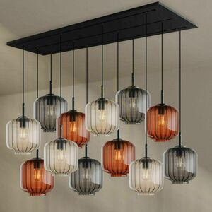 s.luce Velo 12-Light Pendant 200 cm, Smoked Glass Ø20 cm, White Canopy small 4