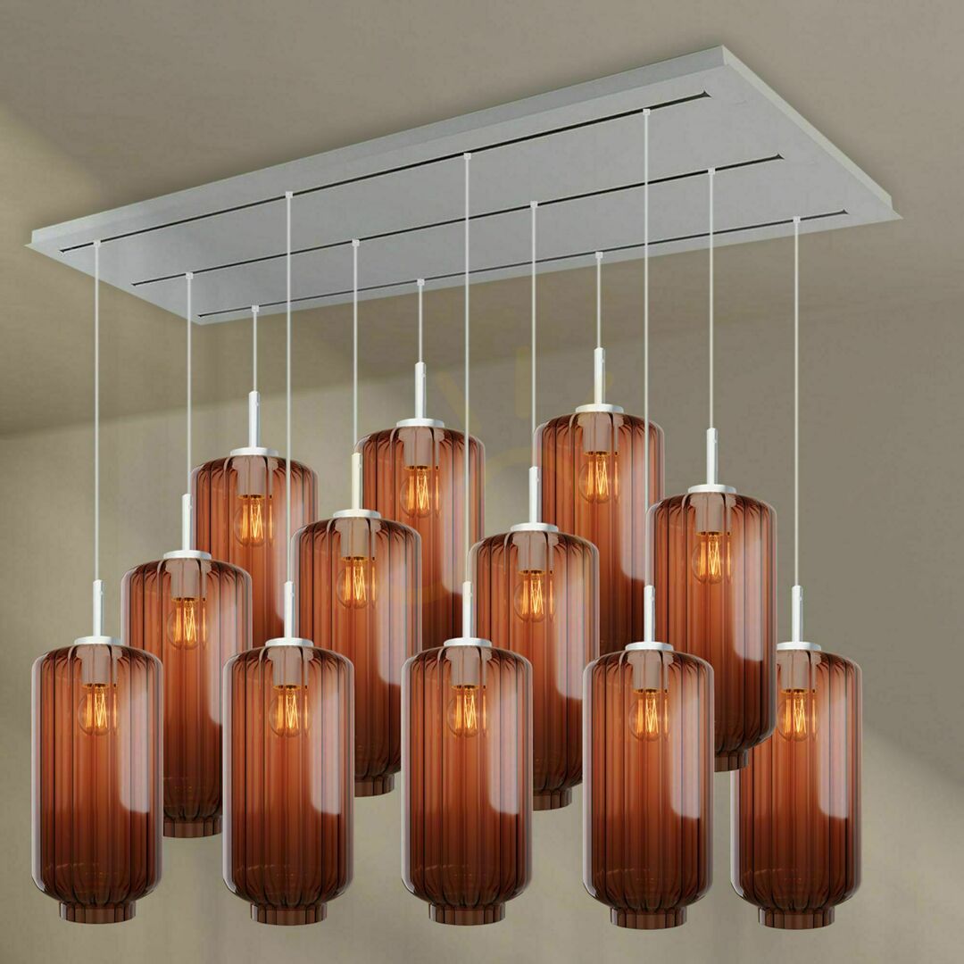 Check s.luce Velo 12-Light Brown Glass Metal Dining Room Chandelier Ø18 cm s.luce Velo 12-Light Brown Glass Metal Dining Room Chandelier Ø18 cm