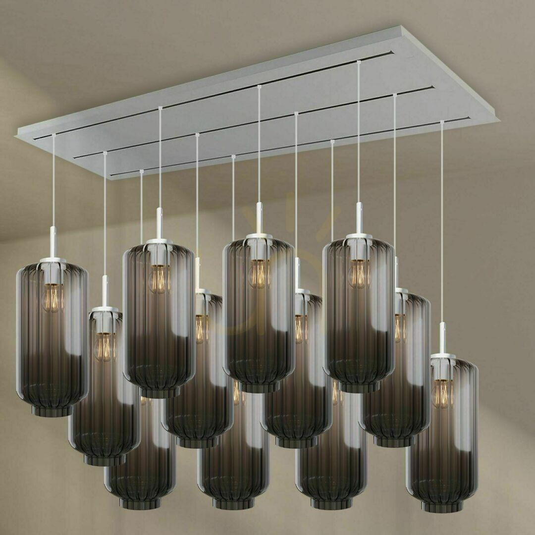 Preview s.luce Velo 12-Light Brown Glass Metal Dining Room Chandelier Ø18 cm s.luce Velo 12-Light Brown Glass Metal Dining Room Chandelier Ø18 cm