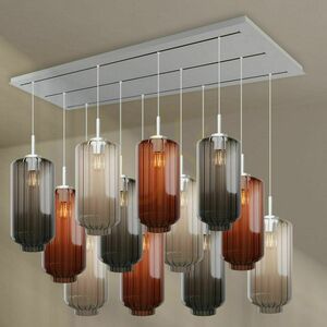 s.luce Velo 12-Light Brown Glass Metal Dining Room Chandelier Ø18 cm 9 s.luce Velo 12-Light Brown Glass Metal Dining Room Chandelier Ø18 cm small 9