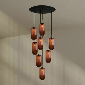 s.luce Velo 8-arm chandelier, Ø 80 cm, transparent glass, modern minimalist small 1