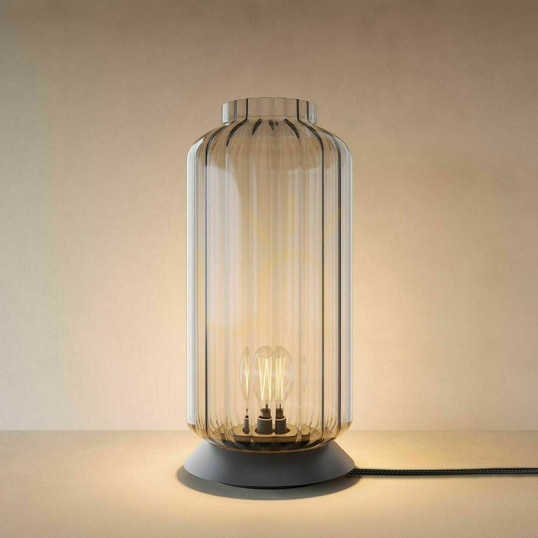 View Table Lamp s.luce Velo Black Glass 36 cm E27 Dimmable with Switch Table Lamp s.luce Velo Black Glass 36 cm E27 Dimmable with Switch