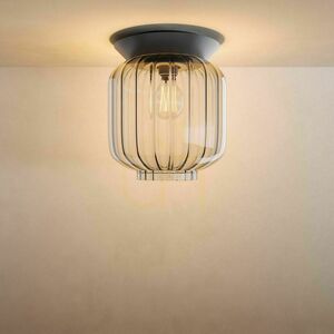 Flush ceiling light s.luce Velo glass brown modern E27 Ø18 cm small 6