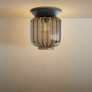 Flush ceiling light s.luce Velo glass brown modern E27 Ø18 cm small 9