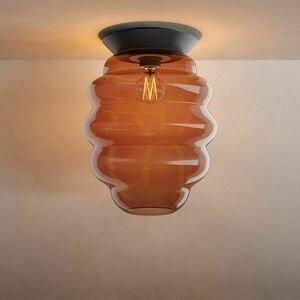 s.luce Echos Glass Brown Flush Ceiling Light E27 small 3