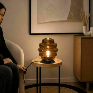 s.luce Echos Brown Glass Table Lamp, E27, 31 cm High small 15