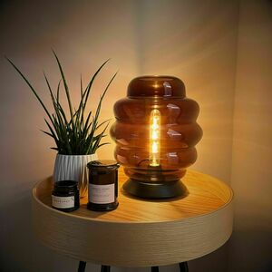 s.luce Echos Brown Glass Table Lamp, E27, 31 cm High small 0