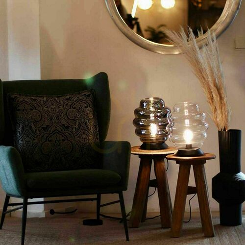 Check s.luce Echos Glass Table Lamp E27 Transparent Oval Modern 31 cm