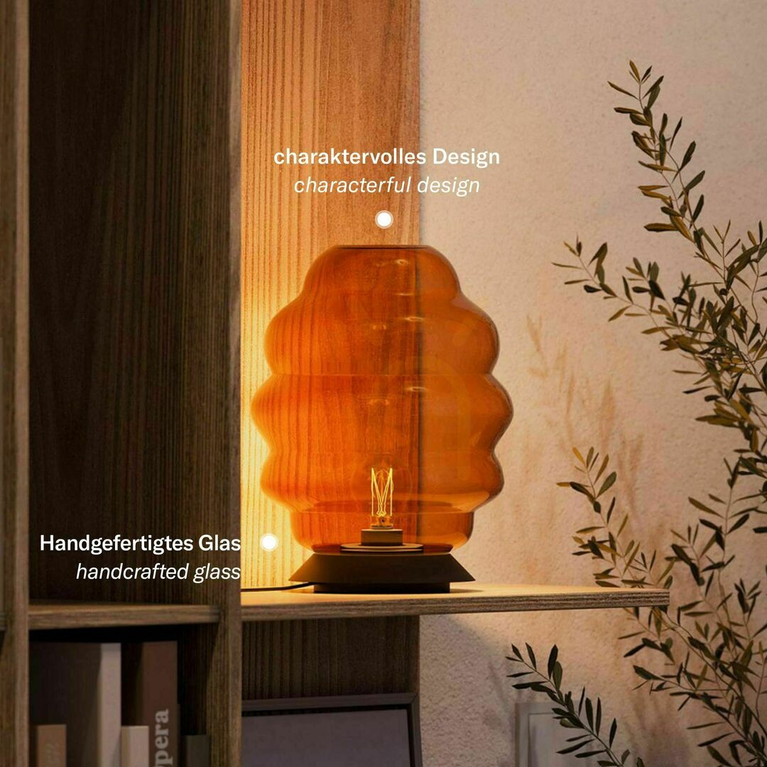 Display s.luce Echos Glass Table Lamp E27 Transparent Oval Modern 31 cm s.luce Echos Glass Table Lamp E27 Transparent Oval Modern 31 cm