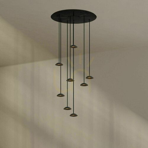 Check s.luce Santa Air LED 8-flammige Pendelleuchte Weiß Ø 80 cm