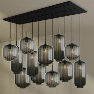 s.luce Velo Chandelier 12-Light Brown Glass Metal 3-Row Ø18/20/25 cm small 2