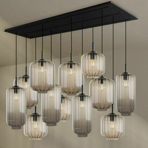 s.luce Velo Glass Chandelier 12-Light, Transparent, 3-Row, Ø18/20/25 cm small 4