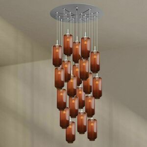 s.luce Velo 20-Light Brown Glass Metal Pendant Light Ø120 cm small 7