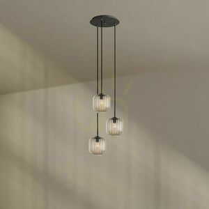 s.luce Velo 3-Light Pendant Lamp Brown Glass Metal Ø 20 cm small 3