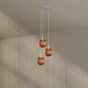 s.luce Velo 3-Light Pendant Lamp Brown Glass Metal Ø 20 cm small 5