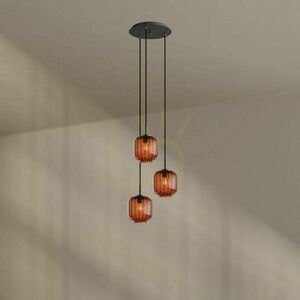 s.luce Velo 3-arm gallery chandelier glass transparent Ø 40 cm small 1