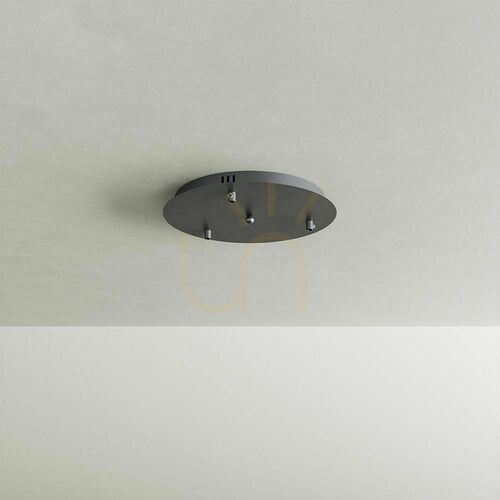Check s.luce Velo 3-Light Clear Glass Pendant, Ø20 cm Shades, Black Ø40 cm Canopy