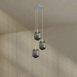 s.luce Velo 3-arm chandelier brown glass metal Ø 25 cm small 7