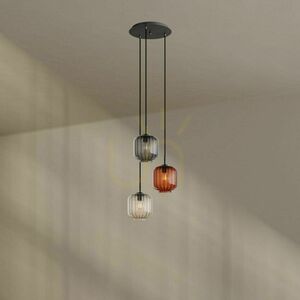 s.luce Velo 3-flammige Pendelleuchte Weiß Glas Ø 40 cm small 4