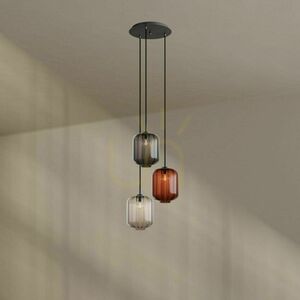 s.luce Velo 3-Light Chandelier Glass Transparent Ø25 cm small 5