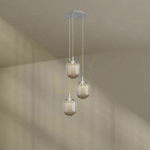 Check s.luce Velo 3-Light Chandelier Glass Transparent Ø25 cm