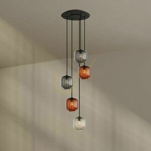 s.luce Velo 5-flammige Pendelleuchte Braun Glas Metall Ø 60 cm 7 s.luce Velo 5-flammige Pendelleuchte Braun Glas Metall Ø 60 cm small 7