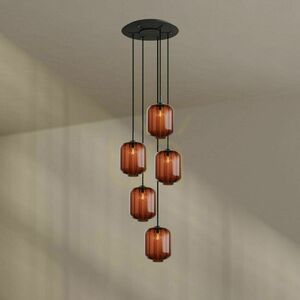 s.luce Velo 5-Light White Glass Pendant Lamp Ø 60 cm 8 s.luce Velo 5-Light White Glass Pendant Lamp Ø 60 cm small 8