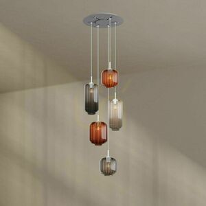 s.luce Velo 5-Light Black Glass Chandelier, 60 cm Diameter 9 s.luce Velo 5-Light Black Glass Chandelier, 60 cm Diameter small 9
