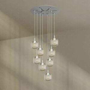 s.luce Velo chandelier black glass metal 8-light Ø 80 cm small 9