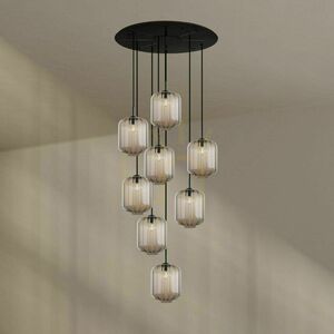 s.luce Velo 8-flammige Galerieleuchte schwarz Ø 80 cm Glas Metall small 4