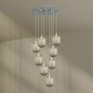 s.luce Velo 8-flammige Galerieleuchte schwarz Ø 80 cm Glas Metall small 9
