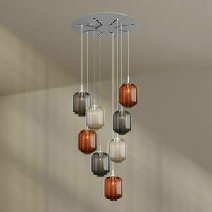s.luce Velo 8-arm chandelier glass transparent Ø 80 cm, shade Ø 25 cm small 10