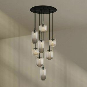 s.luce Velo 8-flammige Galerie Hängeleuchte aus Glas und Metall, braun small 3